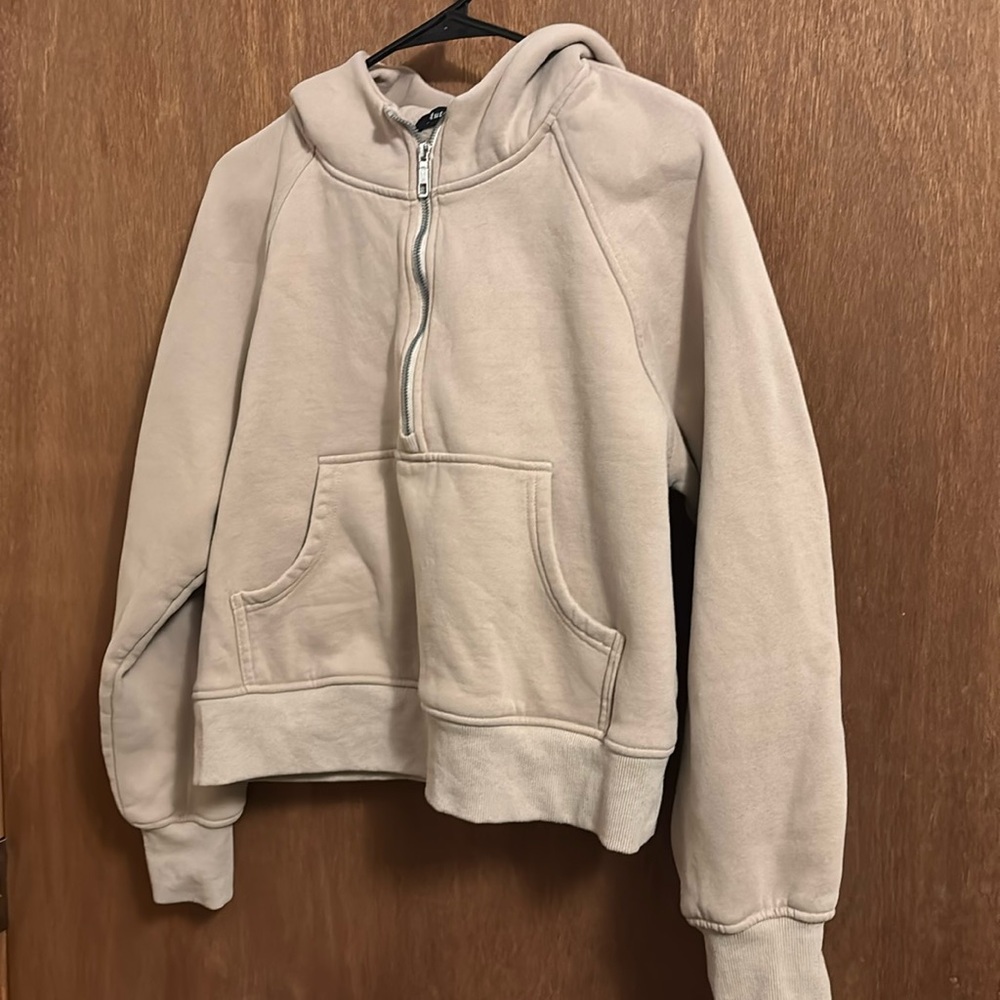 Tan Half-Zip Hoodie